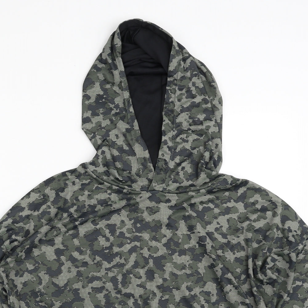 Atmosphere Womens Green Camouflage Polyester Pullover Hoodie Size 14  Pullover - Cropped