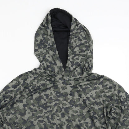 Atmosphere Womens Green Camouflage Polyester Pullover Hoodie Size 14  Pullover - Cropped
