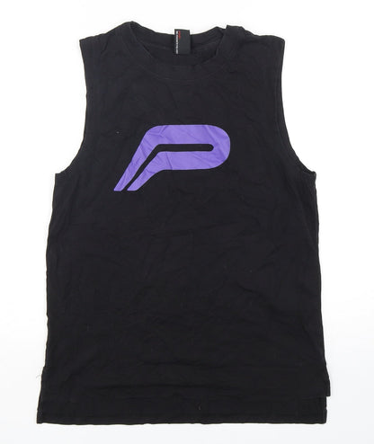 Pursue Fitness Womens Black  Cotton Basic Tank Size S Round Neck Pullover