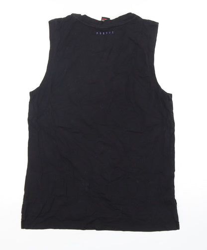 Pursue Fitness Womens Black  Cotton Basic Tank Size S Round Neck Pullover