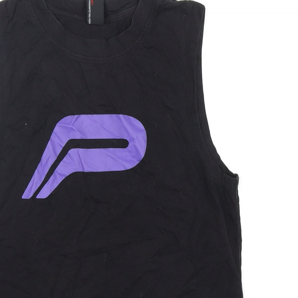 Pursue Fitness Womens Black  Cotton Basic Tank Size S Round Neck Pullover