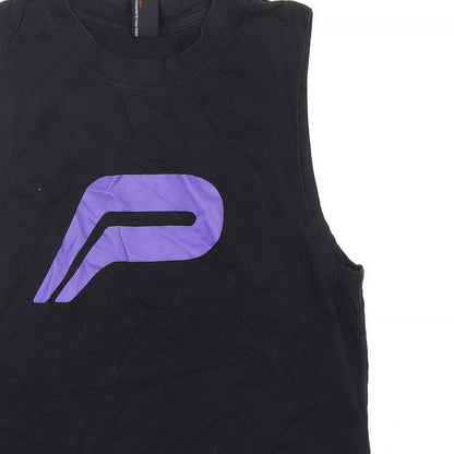 Pursue Fitness Womens Black  Cotton Basic Tank Size S Round Neck Pullover