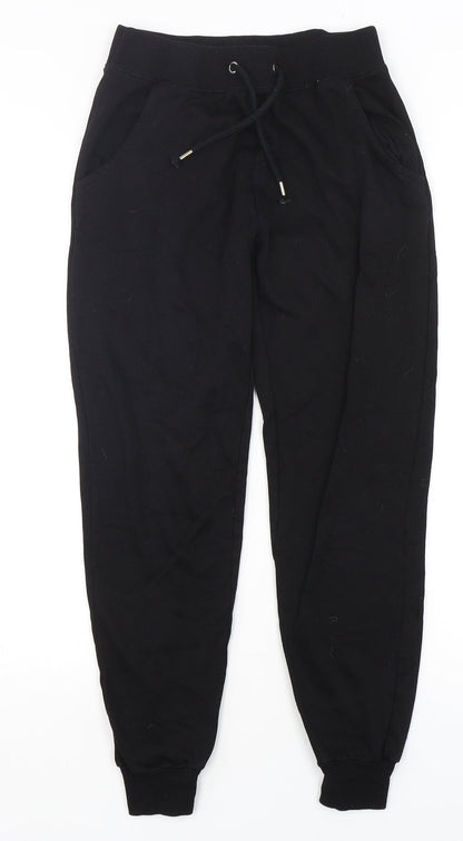 New Look Womens Black  Polyester Sweatpants Trousers Size 6 L26 in Regular Drawstring