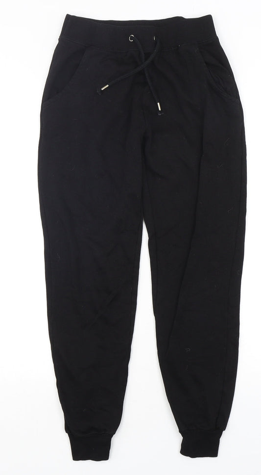 New Look Womens Black  Polyester Sweatpants Trousers Size 6 L26 in Regular Drawstring