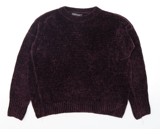 Primark Womens Purple Round Neck  Polyester Pullover Jumper Size 6
