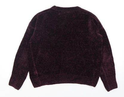 Primark Womens Purple Round Neck  Polyester Pullover Jumper Size 6