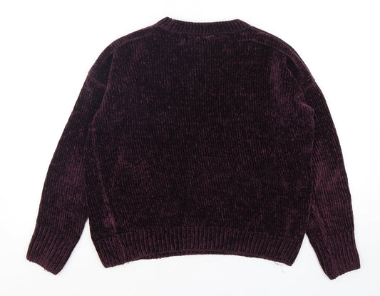 Primark Womens Purple Round Neck  Polyester Pullover Jumper Size 6
