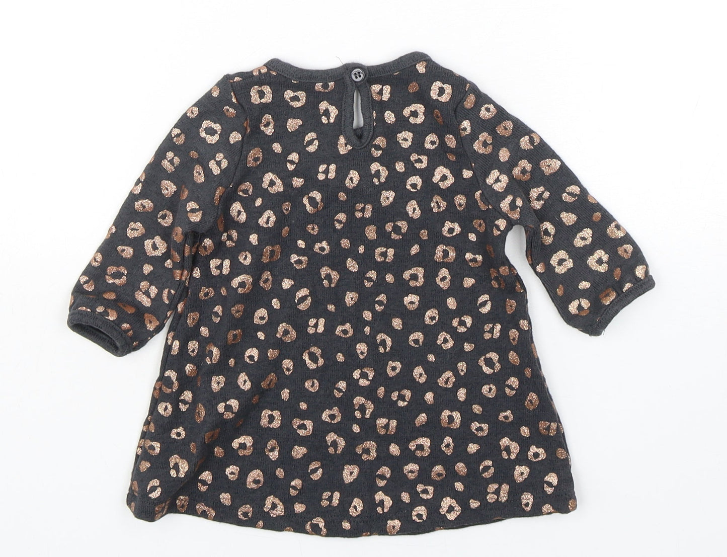 George Girls Multicoloured Animal Print Viscose Jumper Dress  Size 0-3 Months  Round Neck