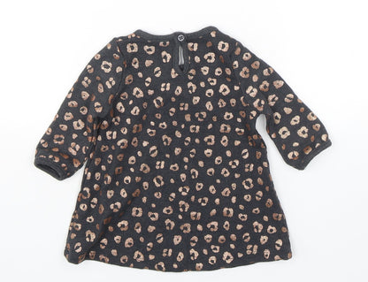George Girls Multicoloured Animal Print Viscose Jumper Dress  Size 0-3 Months  Round Neck