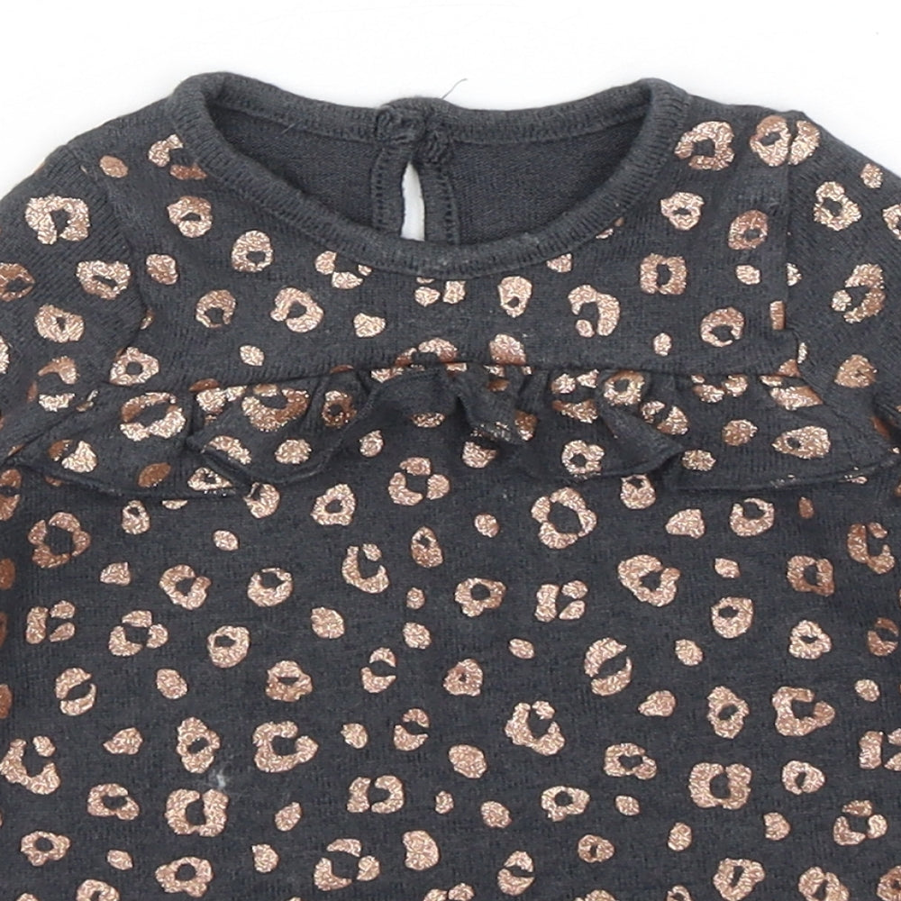 George Girls Multicoloured Animal Print Viscose Jumper Dress  Size 0-3 Months  Round Neck