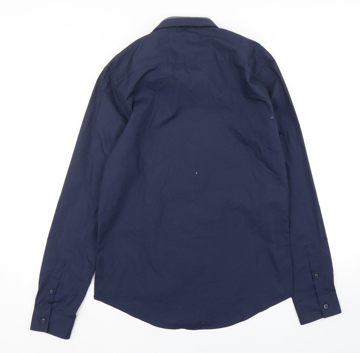 Mens UK Size S New Look Blue  Button-Up Long Sleeve Casual Shirt