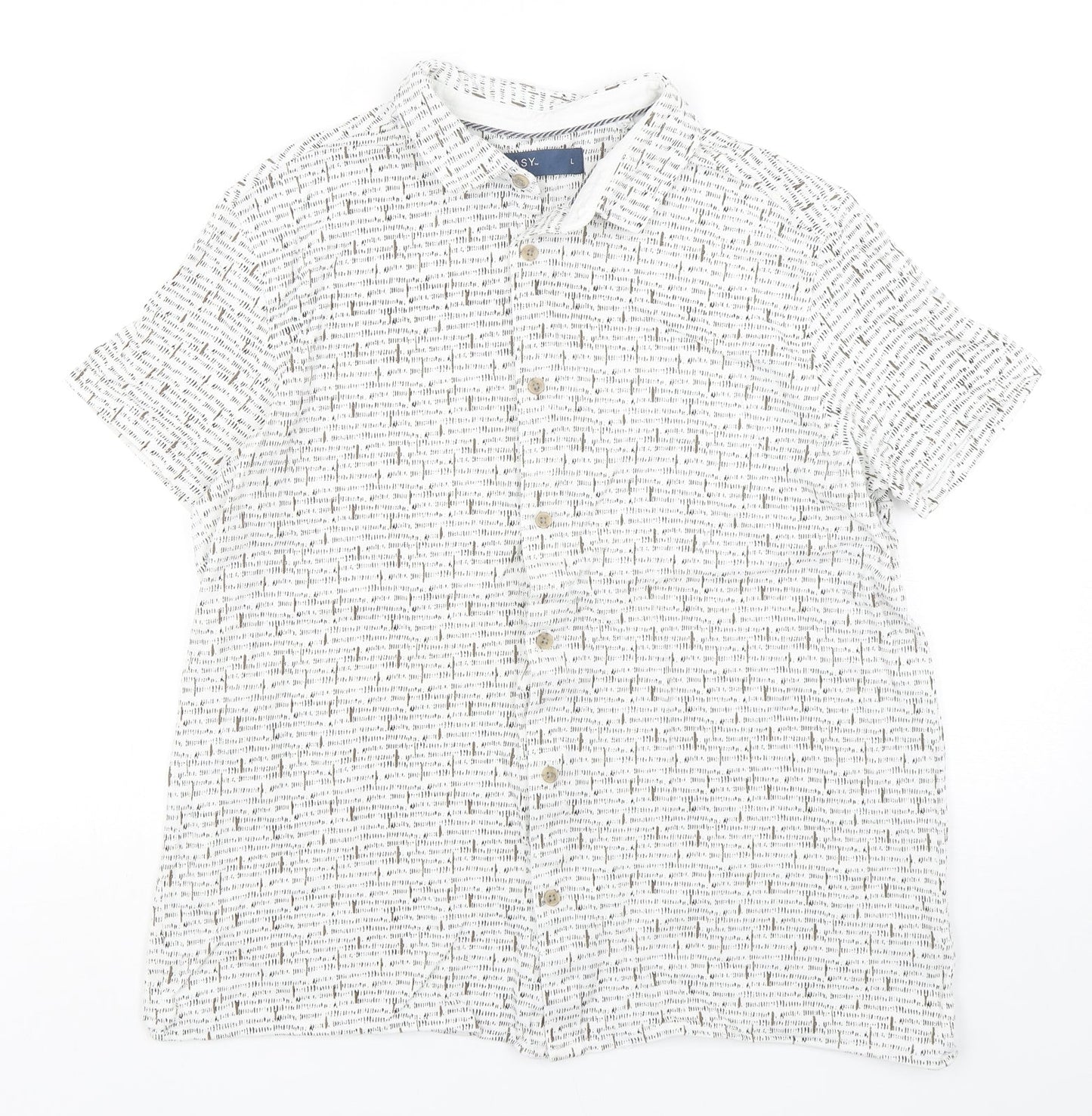 Mens UK Size L Easy Multicoloured  Button-Up Short Sleeve Casual Shirt