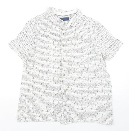 Mens UK Size L Easy Multicoloured  Button-Up Short Sleeve Casual Shirt