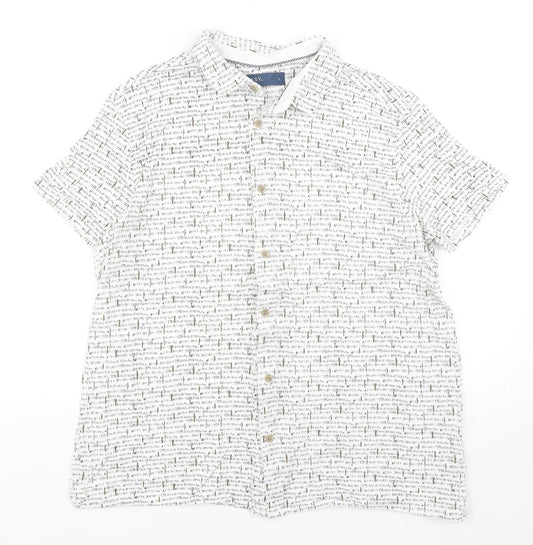 Mens UK Size L Easy Multicoloured  Button-Up Short Sleeve Casual Shirt