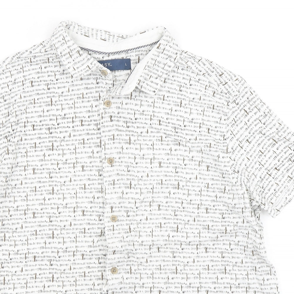Mens UK Size L Easy Multicoloured  Button-Up Short Sleeve Casual Shirt
