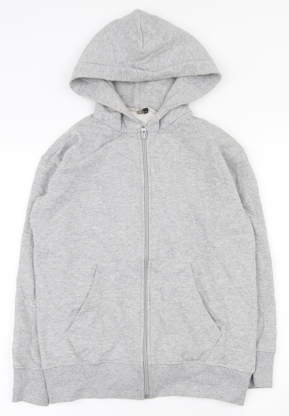 Preworn Girls Grey  Cotton Full Zip Hoodie Size S  Zip
