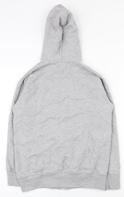 Preworn Girls Grey  Cotton Full Zip Hoodie Size S  Zip