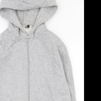 Preworn Girls Grey  Cotton Full Zip Hoodie Size S  Zip