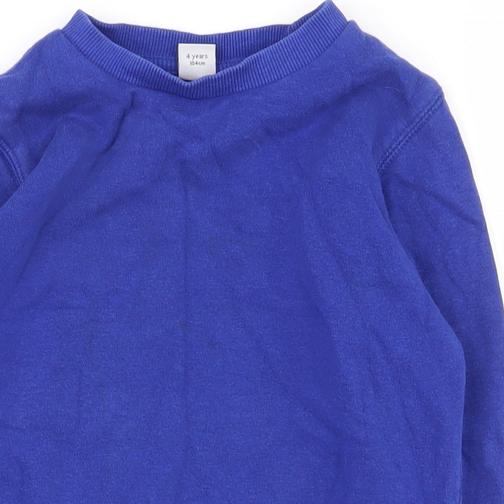 TU Boys Blue  Cotton Pullover Sweatshirt Size 4 Years  Pullover - School wear