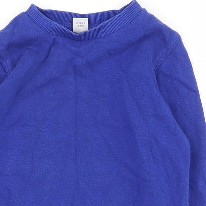 TU Boys Blue  Cotton Pullover Sweatshirt Size 4 Years  Pullover - School wear