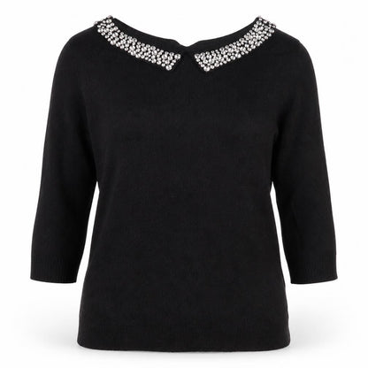 Dorothy Perkins Womens Black Collared  Nylon Pullover Jumper Size 12