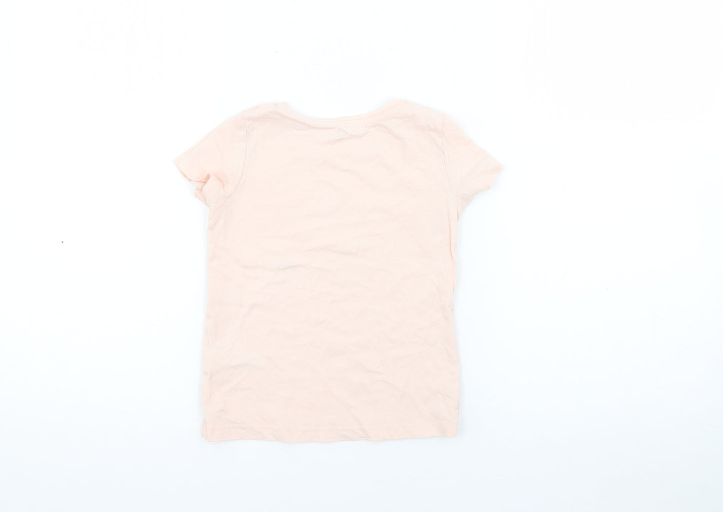 RTR Girls Pink  Cotton Pullover T-Shirt Size 5 Years Crew Neck