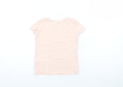 RTR Girls Pink  Cotton Pullover T-Shirt Size 5 Years Crew Neck
