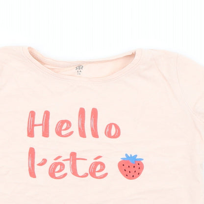 RTR Girls Pink  Cotton Pullover T-Shirt Size 5 Years Crew Neck
