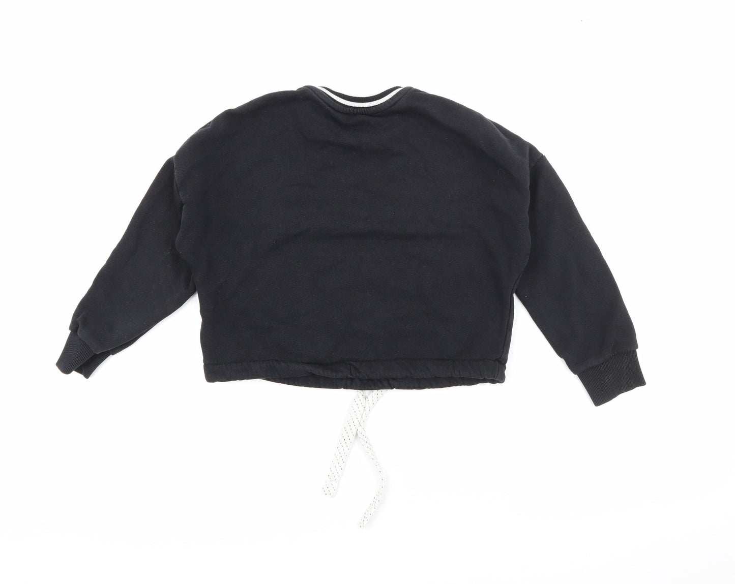 Marks and Spencer Girls Black  Cotton Pullover Sweatshirt Size 7-8 Years