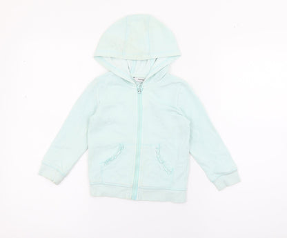 Geoger Girls Blue  Cotton Full Zip Hoodie Size 2-3 Years  Zip