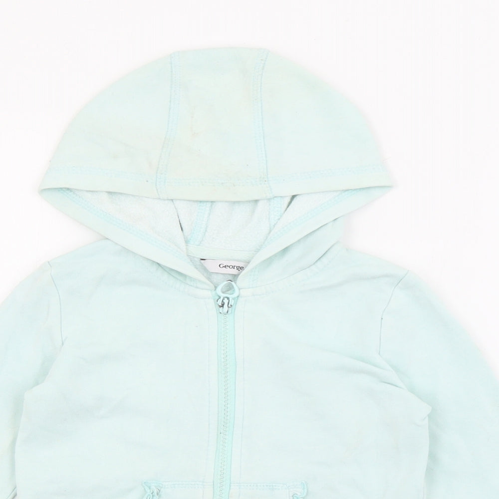 Geoger Girls Blue  Cotton Full Zip Hoodie Size 2-3 Years  Zip
