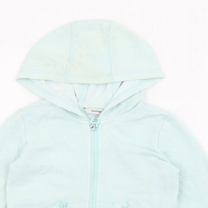 Geoger Girls Blue  Cotton Full Zip Hoodie Size 2-3 Years  Zip