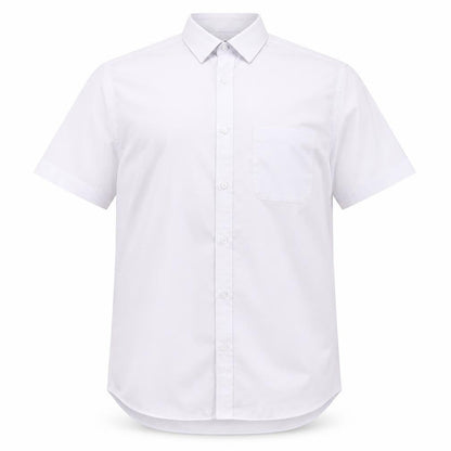 Mens UK Size 16 Marks and Spencer White  Button-Up Short Sleeve Casual Shirt