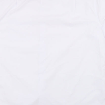 Mens UK Size 16 Marks and Spencer White  Button-Up Short Sleeve Casual Shirt