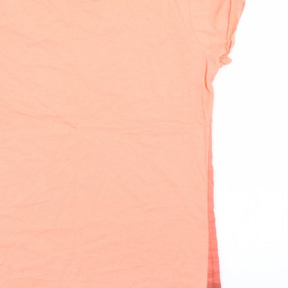 F&F Girls Orange  Cotton Pullover T-Shirt Size 12-13 Years Crew Neck