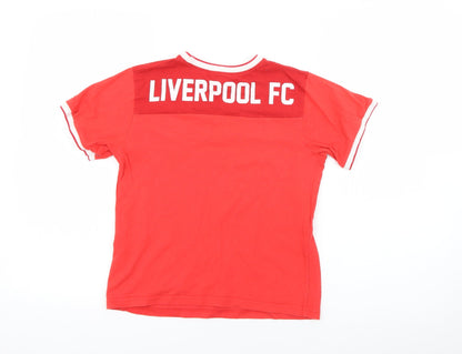 Liverpool FC Boys Red  Cotton Basic T-Shirt Size 8 Years Crew Neck