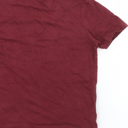 George Boys Red  Cotton Pullover T-Shirt Size 5-6 Years Crew Neck