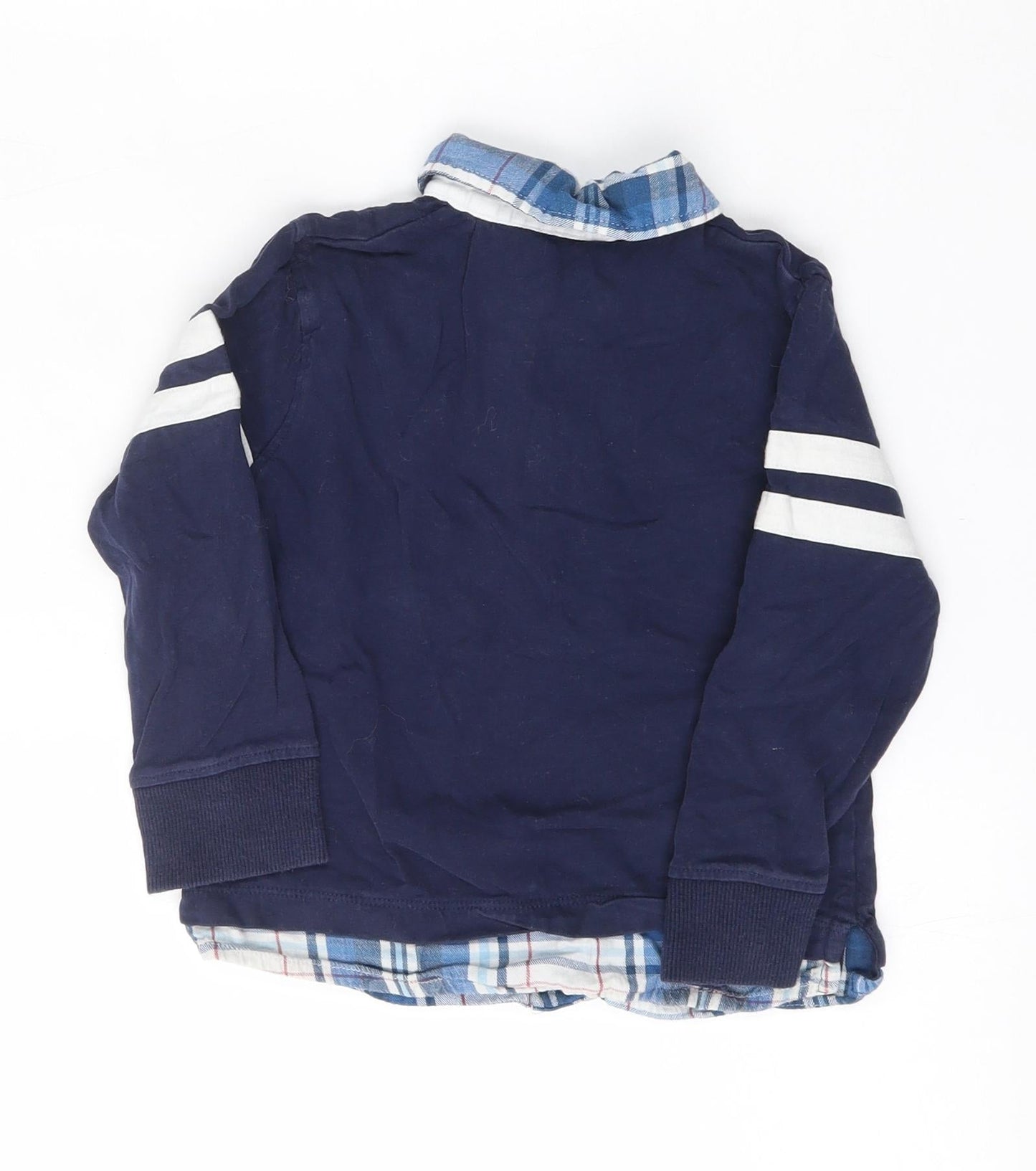 NEXT Boys Blue  Cotton Basic Polo Size 3 Years Collared Button