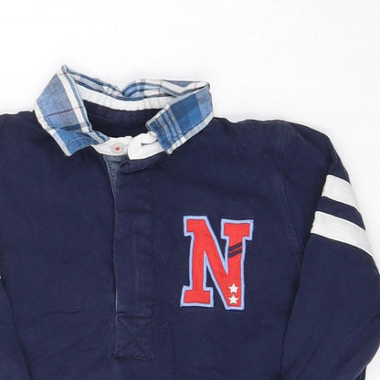 NEXT Boys Blue  Cotton Basic Polo Size 3 Years Collared Button