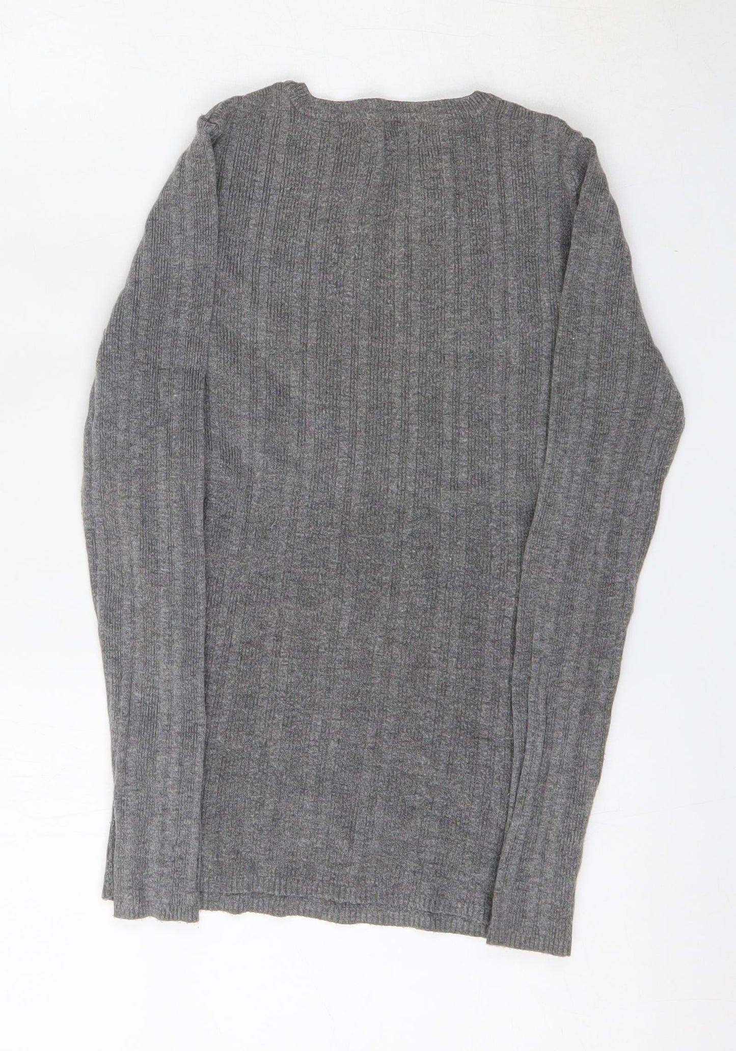 Primark Womens Grey Round Neck  Viscose Pullover Jumper Size 6