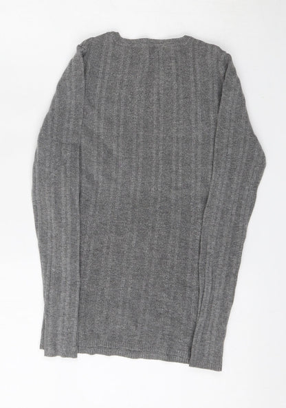 Primark Womens Grey Round Neck  Viscose Pullover Jumper Size 6