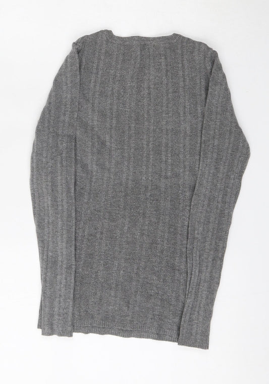 Primark Womens Grey Round Neck  Viscose Pullover Jumper Size 6