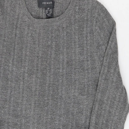 Primark Womens Grey Round Neck  Viscose Pullover Jumper Size 6