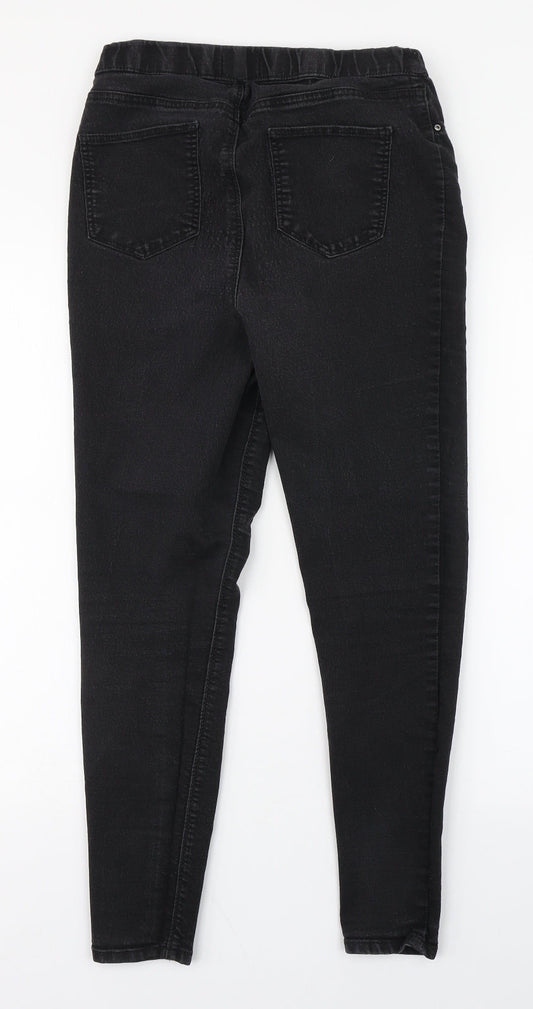 Womens UK Size 12 Papaya Regular Fit Skinny Black Jeans