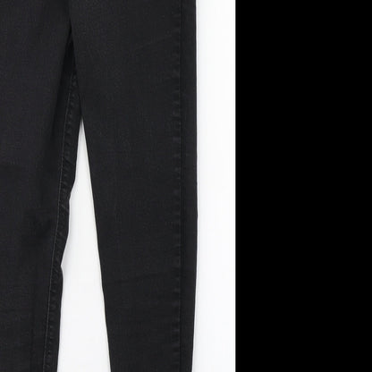 Womens UK Size 12 Papaya Regular Fit Skinny Black Jeans