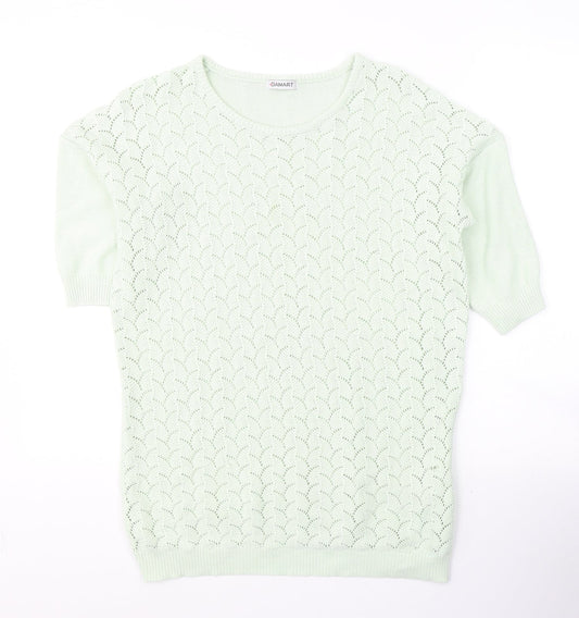 Damart Womens Green Round Neck  Acrylic Pullover Jumper Size 10