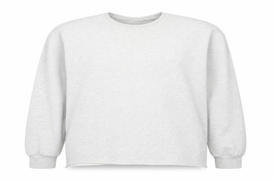 Front view of ASOS women’s grey cotton pullover sweatshirt, size UK 12, pullover