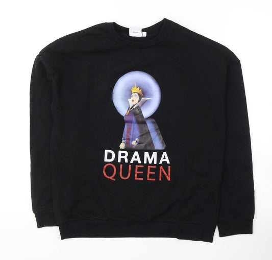 Womens UK Size XS Disney Black Pullover Sweatshirt