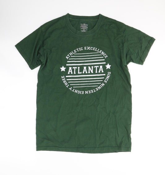 Daisy Street Womens Green  Cotton Basic T-Shirt Size 6 Round Neck - Atlanta