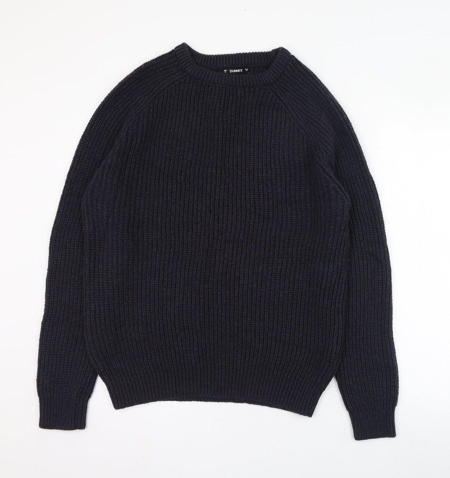 Dunnes Stores Mens Blue Round Neck  Acrylic Pullover Jumper Size M